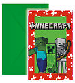 Decorata Party Invitationer - 6-pak - Minecraft