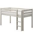 Flexa Halvhøj Seng m. Lige Stige - Classic - 210x110x120 cm - Hv