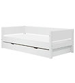 Flexa Enkeltseng m. Udtræksfunktion - 210x101x66,5 cm - Hvid