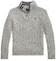 Polo Ralph Lauren Bluse m. Lynlås - Strik - Gråmeleret