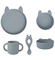 Liewood Spisesæt - Silikone - 4 Dele - Vivi - Rabbit Sea Blue