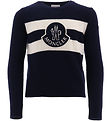 Moncler Bluse - Uld - Navy m. Hvid