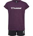 Hummel Shorts/T-shirt - hmlNova - Plum Perfect