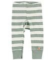 Katvig Leggings - Hvid/Støvet Grøn Stribet