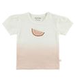 Minymo T-shirt - Creme/Rosa m. Melon