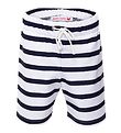 Petit Crabe Badeshorts - Alex - UV50+ - Hvid/Navystribet