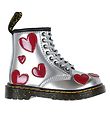 Dr. Martens Stvler - 1460 T - Silver Metallic+Bright Red/Patent