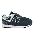 New Balance Sko - 574 - Black/Silver Metalic