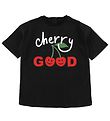 Stella McCartney Kids Kjole - Sort m. Kirsebr/Tekst