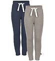 Minymo Sweatpants - 2-pak - Lys Brunmeleret/Blåmeleret