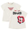 Emporio Armani T-shirt - 2-pak - Hvid m. Logo/Print