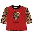 Dolce & Gabbana Bluse - Animal - Rd m. Leopard