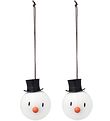 Hoptimist Julekugler - Snowman - 2 stk - :5 cm - Hvid