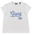 GANT T-shirt - Gant Script - Hvid m. Lysebl