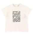 Emporio Armani T-shirt - Hvid m. Broderi