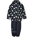 CeLaVi Regntøj - PU - Dark Navy m. Elefanter