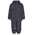 Mikk-Line Regntøj m. Seler - Recycled Glitter - PU - Blue Nights