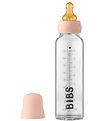 Bibs Sutteflaske - Glas - Slow Flow - 225 ml - Naturgummi - Blus