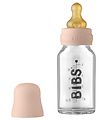 Bibs Sutteflaske - Glas - Slow Flow - 110 ml - Naturgummi - Blus