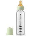 BIBS Sutteflaske - Glas - Slow Flow - 225 ml - Naturgummi - Sage
