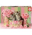 Educa Puslespil - 500 Brikker - Kittens With Roses