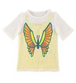 Stella McCartney Kids Kjole - Hklet - Hvid/Gul m. Sommerfugl