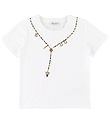 Dolce & Gabbana T-shirt - Hvid m. Krystaller