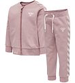 Hummel Sweatst - HMLBille - Rosa m. Hvid