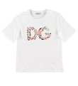 Dolce & Gabbana T-shirt - Country - Hvid m. Blommabroder