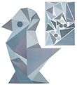 Sebra Wallstickers - Blå Geometrisk Fugl