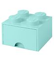 LEGO Storage Opbevaringsskuffe - 4 Knopper - 25x25x18 - Aquabl