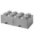 LEGO® Storage Opbevaringsskuffe - 8 Knopper - 50x25x18 - Grå