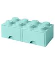 LEGO® Storage Opbevaringsskuffe - 8 Knopper - 50x25x18 - Aquablå