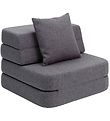 by KlipKlap Foldesofa - 3 Fold Single - 70 cm - Blue Grey/Grey