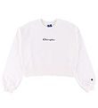 Champion Fashion Sweatshirt - Cropped - Hvid m. Logo