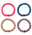 Kknekki Hårelastikker - 4-pak - Pink/Navy/Beige Glimmer