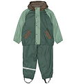 Mikk-Line Regntøj m. Seler m. Fleece - PU - Balsam Green