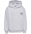 Hummel Hættetrøje - HmlJR - Heartfield - Light Grey Melange