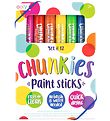 Ooly Jumbo Tuscher - Chunkies Paint Sticks - 12 stk - Multifarve