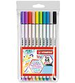 Stabilo Tuscher - Pen 68 Brush - 10 stk. - Multifarvet