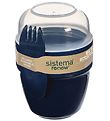 Sistema Madkasse m. Bestik - Snack Capsule Renew - 515 ml - Navy