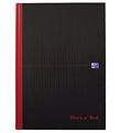 Oxford Notesbog - Hard Cover - Linieret - A4 - Sort/Rød