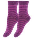 Fuzzies Strømper - 2-Pak - Cerisestribet