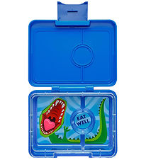 Yumbox Madkasse m. 3 Rum - Bento Snack - Surf Blue - Dino Tray