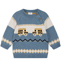 Hust and Claire Bluse - Strik - Palle - Ocean Melange m. Biler