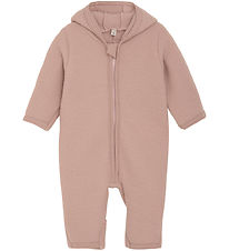 Huttelihut Køredragt - Uldfleece - Mahogany Rose m. Ører