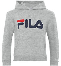 Fila Hættetrøje - Bajone - Lysegråmeleret m. Logo