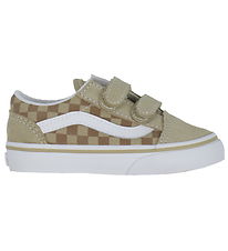 Vans Sko - Old Skool V Neutral Checkerboard - Brown/True White