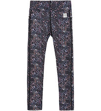 Color Kids Leggings - Phantom m. Blomster