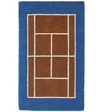 OYOY Tæppe - Tennis Tæppe - 150x88 cm - Caramel/Optic Blue